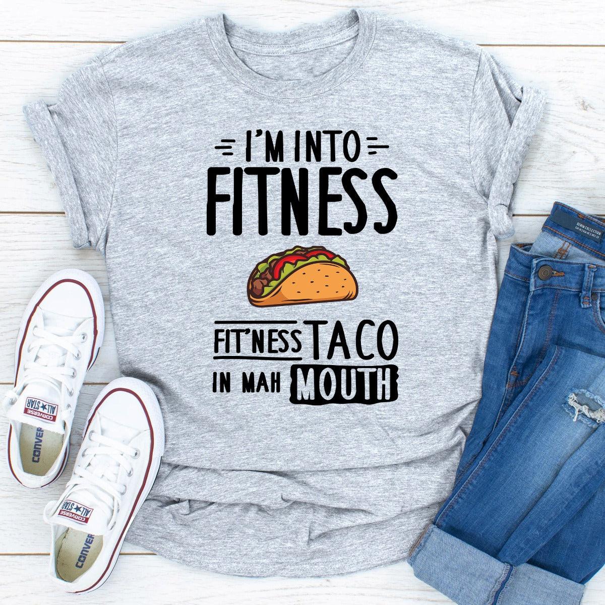 I’m Into Fitness T Shirt Funny Food Gym Tee