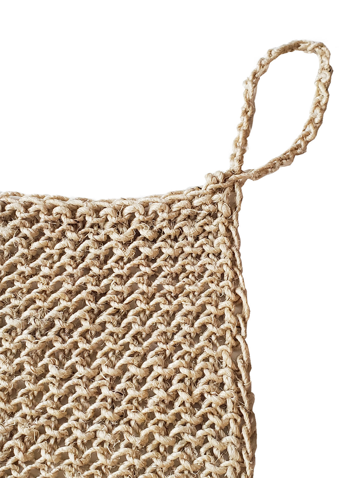 weave hemp washcloth showing premium loop stitch pattern close up view