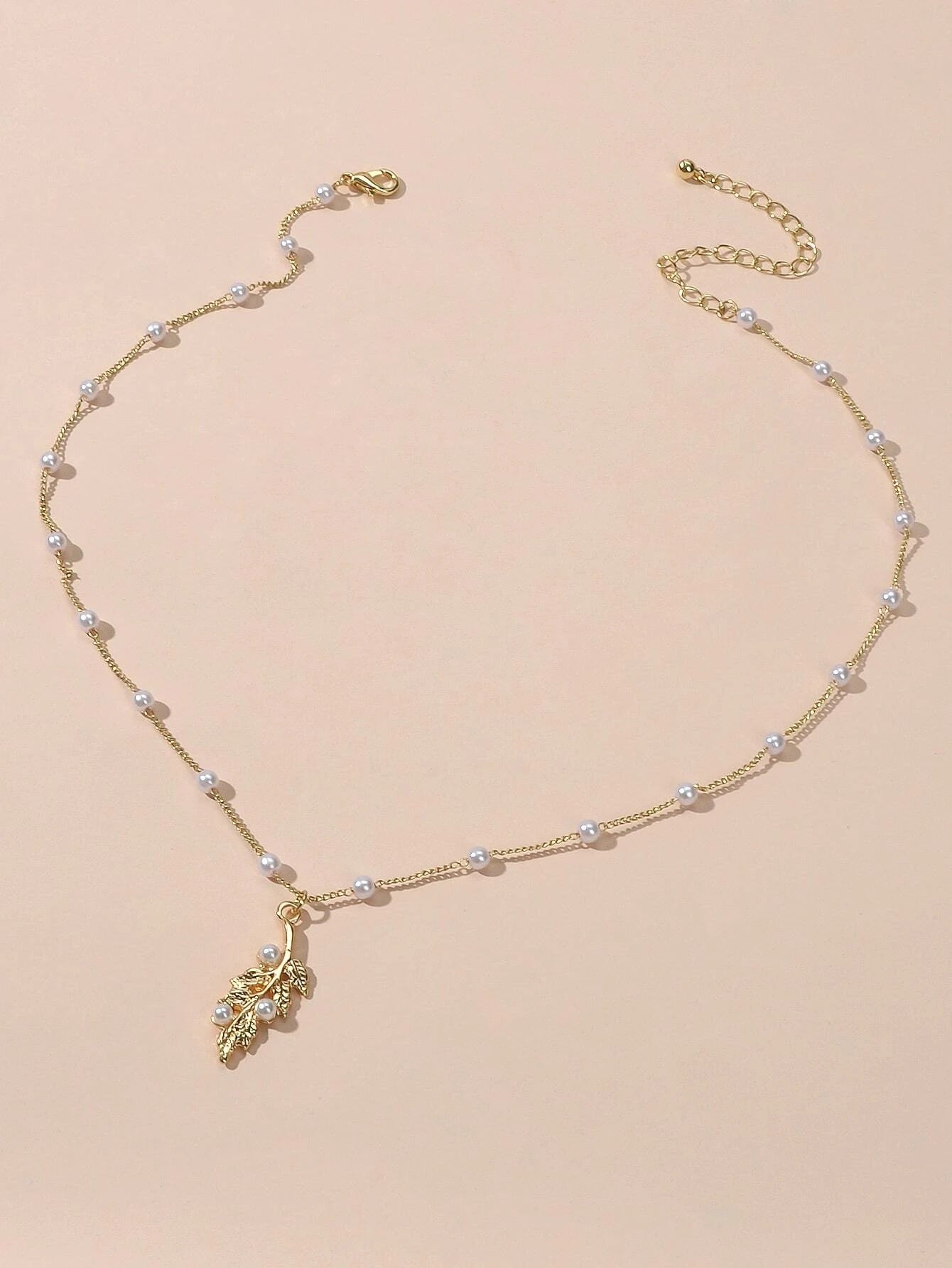 Gold Leaf Pendant Necklace for Women - Items From Only £0.99