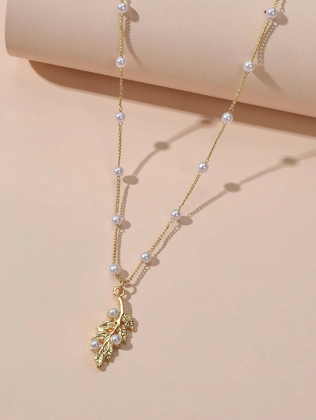 Gold Leaf Pendant Necklace for Women - Items From Only £0.99
