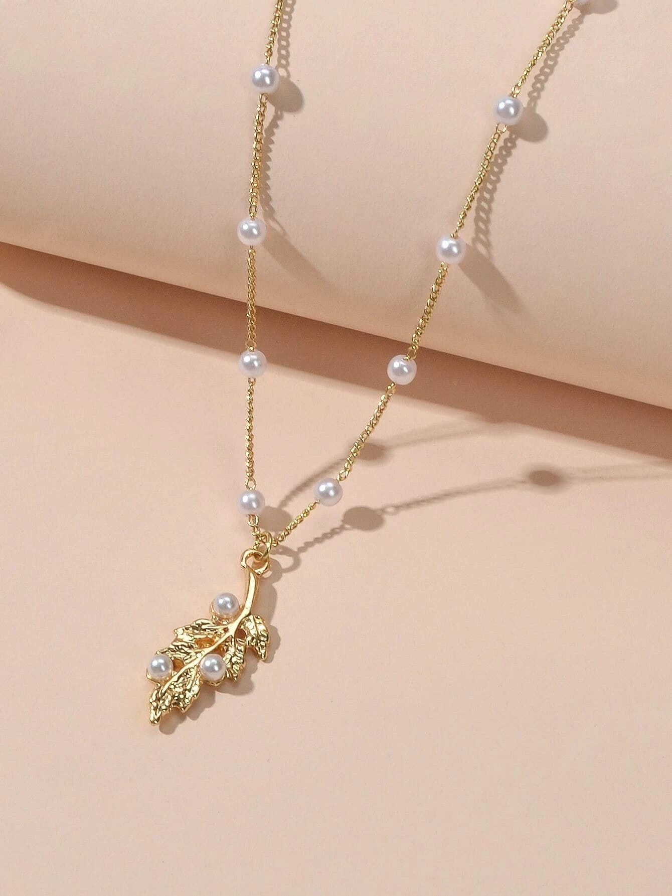 Gold Leaf Pendant Necklace for Women - Items From Only £0.99