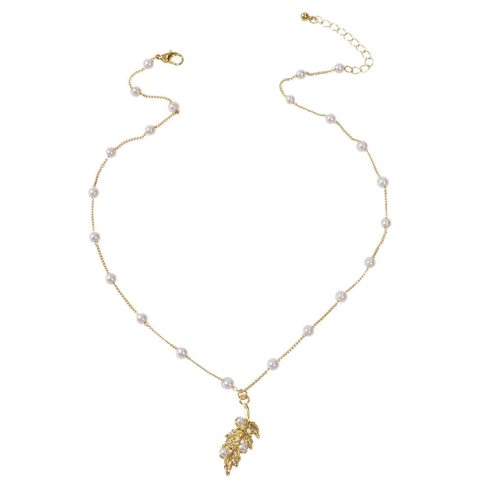 Gold Leaf Pendant Necklace for Women - Items From Only £0.99