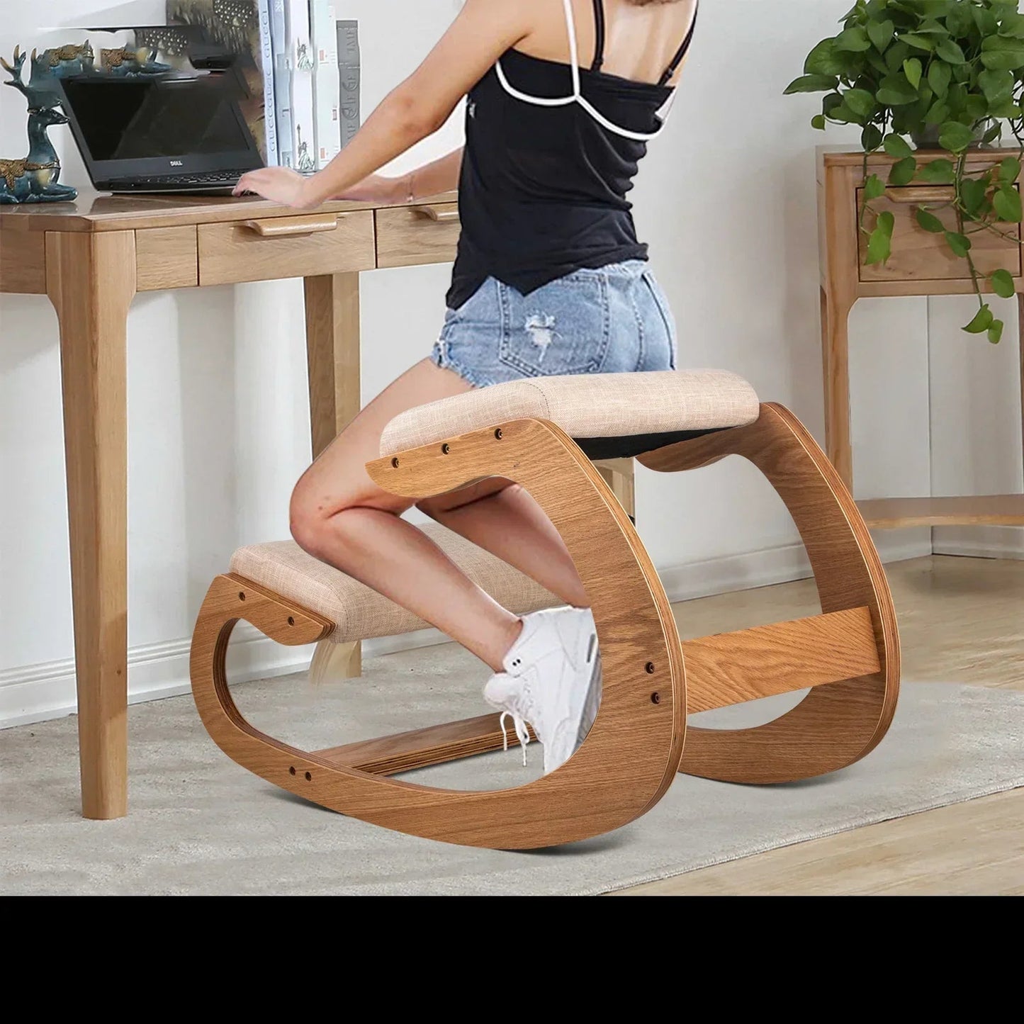 Ergonomic Kneeling Chair Wooden Posture Chair