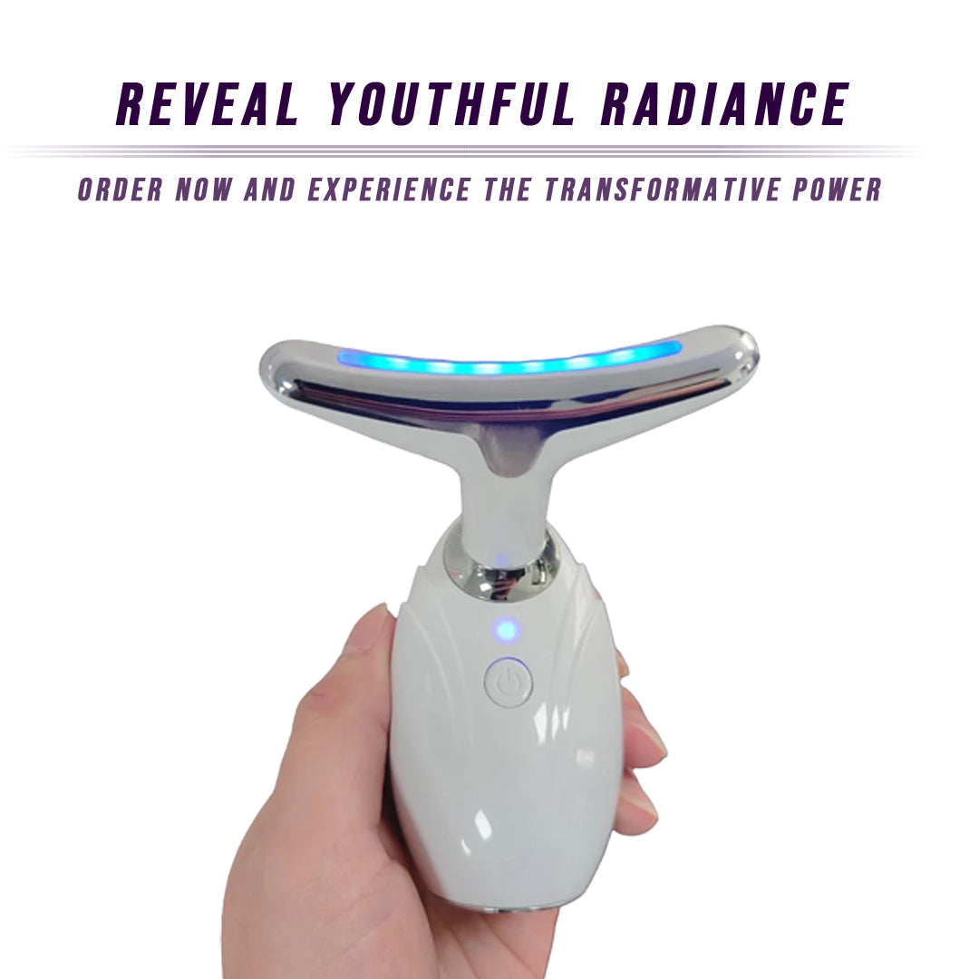 cordless neck skin rejuvenation beauty device with USB charger cable