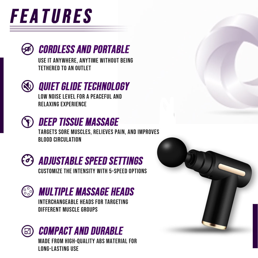 Quiet motor muscle massager gun for sore shoulders and legs