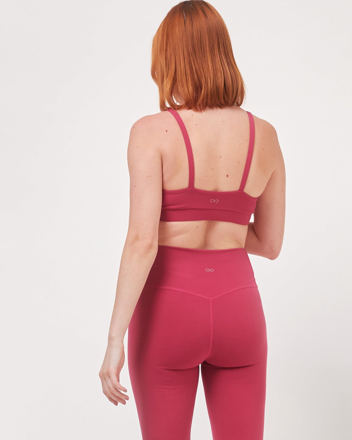 high impact workout gym bra with comfortable wide shoulder straps back view