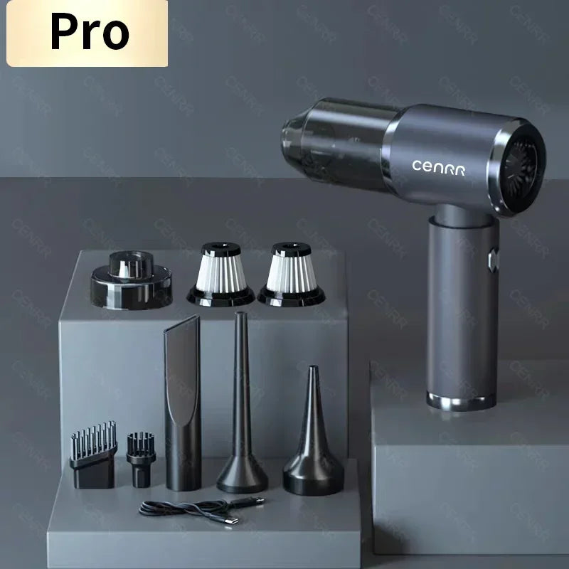 high pressure air blowing nozzle attachment fitted to rear vacuum outlet track