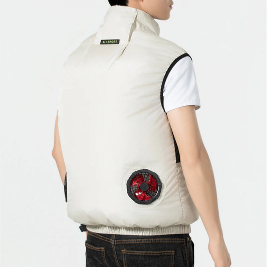 wearable sleeveless air conditioner cooling vest speed workwear jacket black