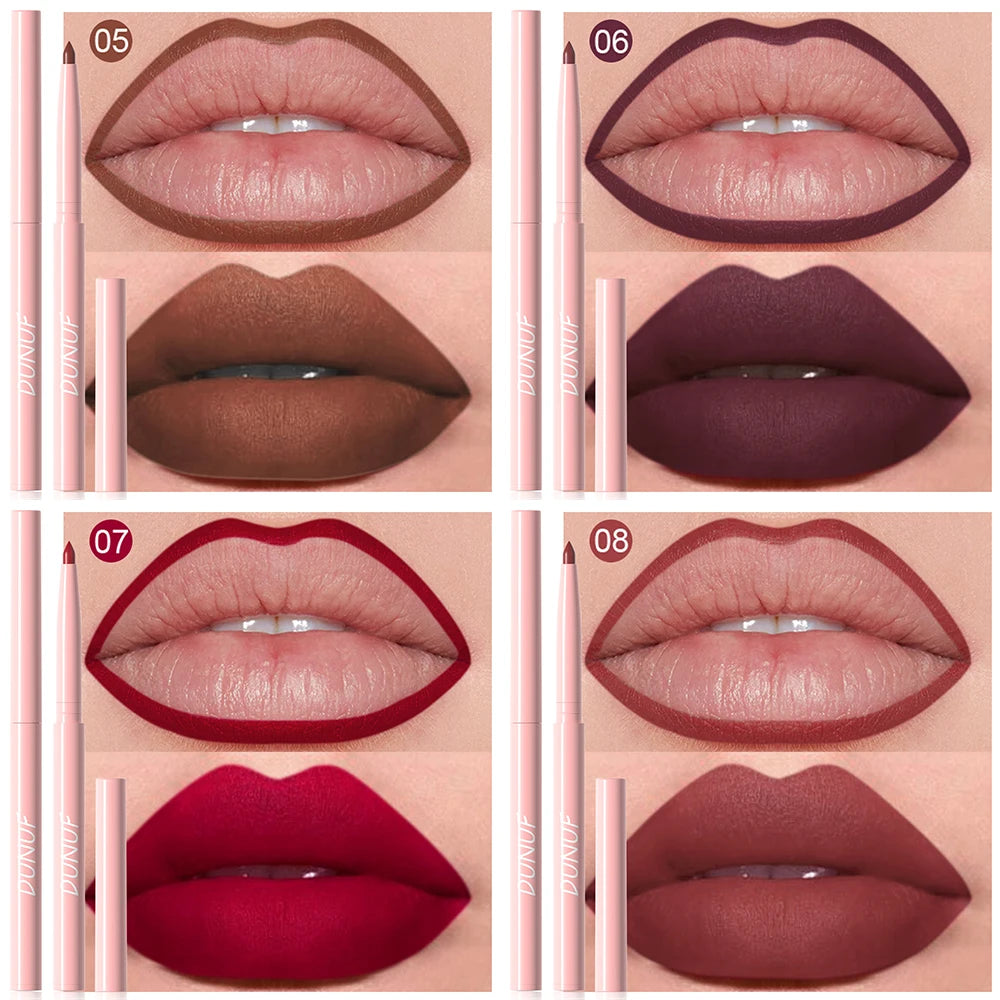 full lip coloring transformation using matte liner pencils