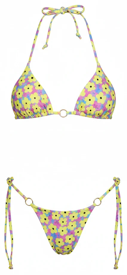 chic minimal luxury style women's string swimsuit perfect for tropical