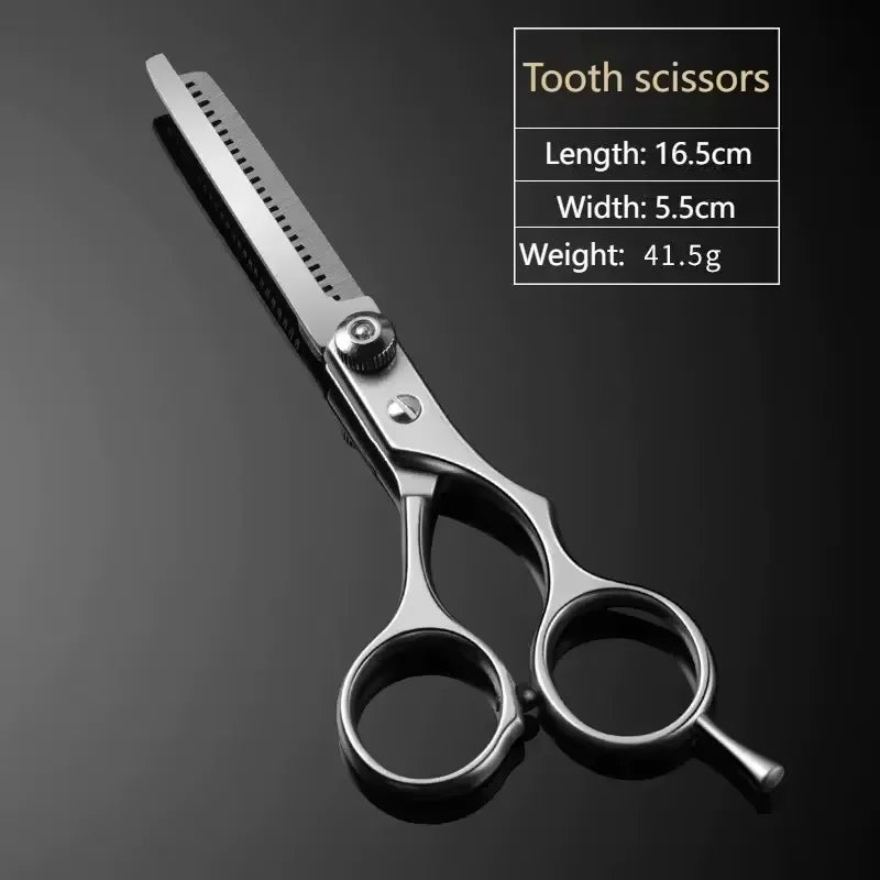 full hairdressing shear set including straight edge razor comb and cleanup brush