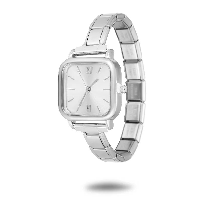custom interchangeable watch link mechanism snapping securely onto metal straps