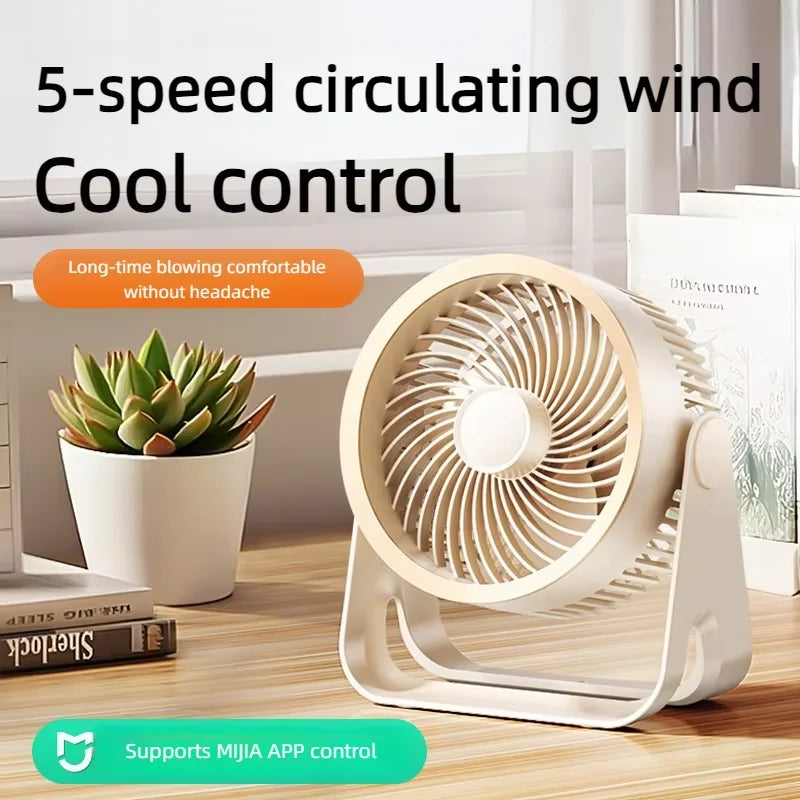 folding desktop air circulator fan displaying wall hanging hook installation