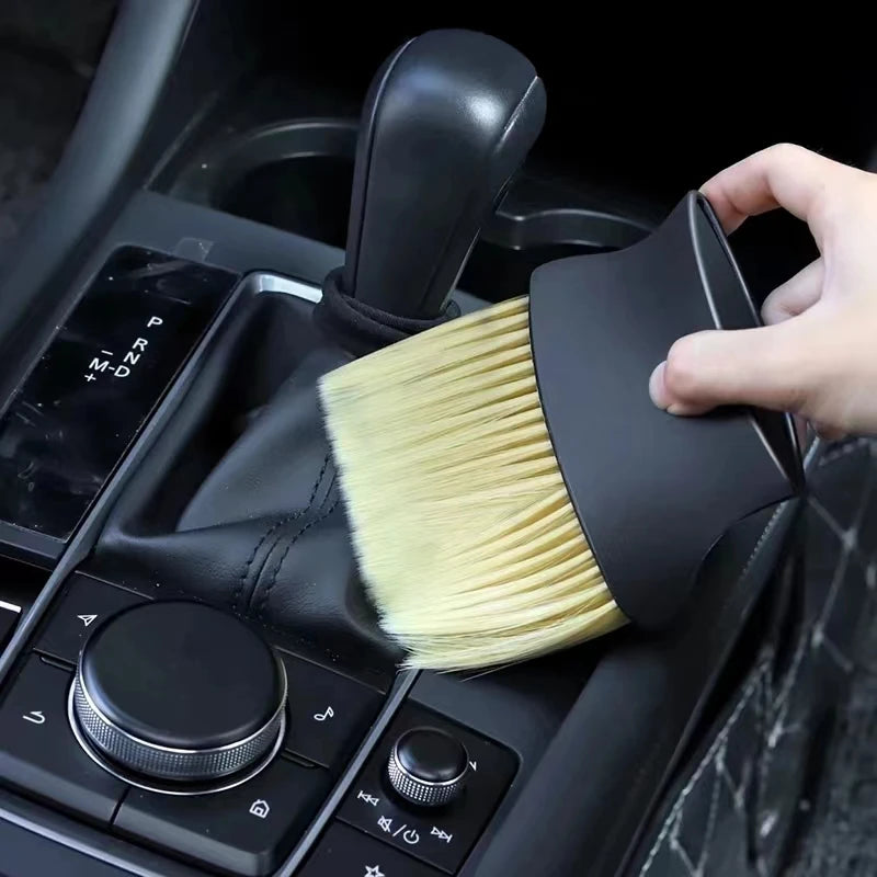 close up of ultra soft fine nylon detailing bristles sweeping an air vent