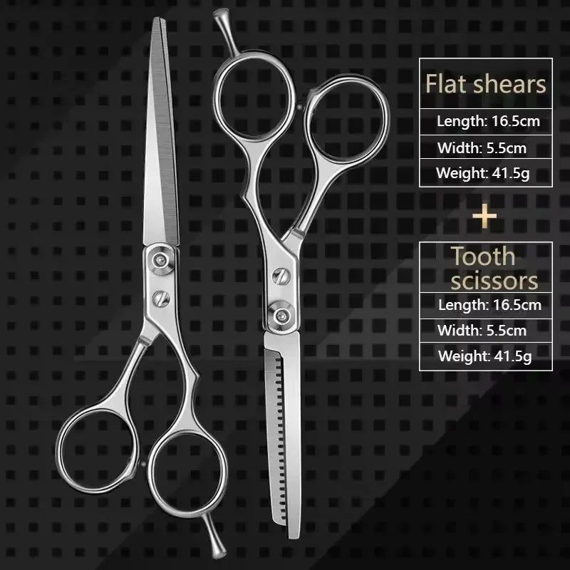 lightweight non slip barber styling scissors displaying high polish metallic finish