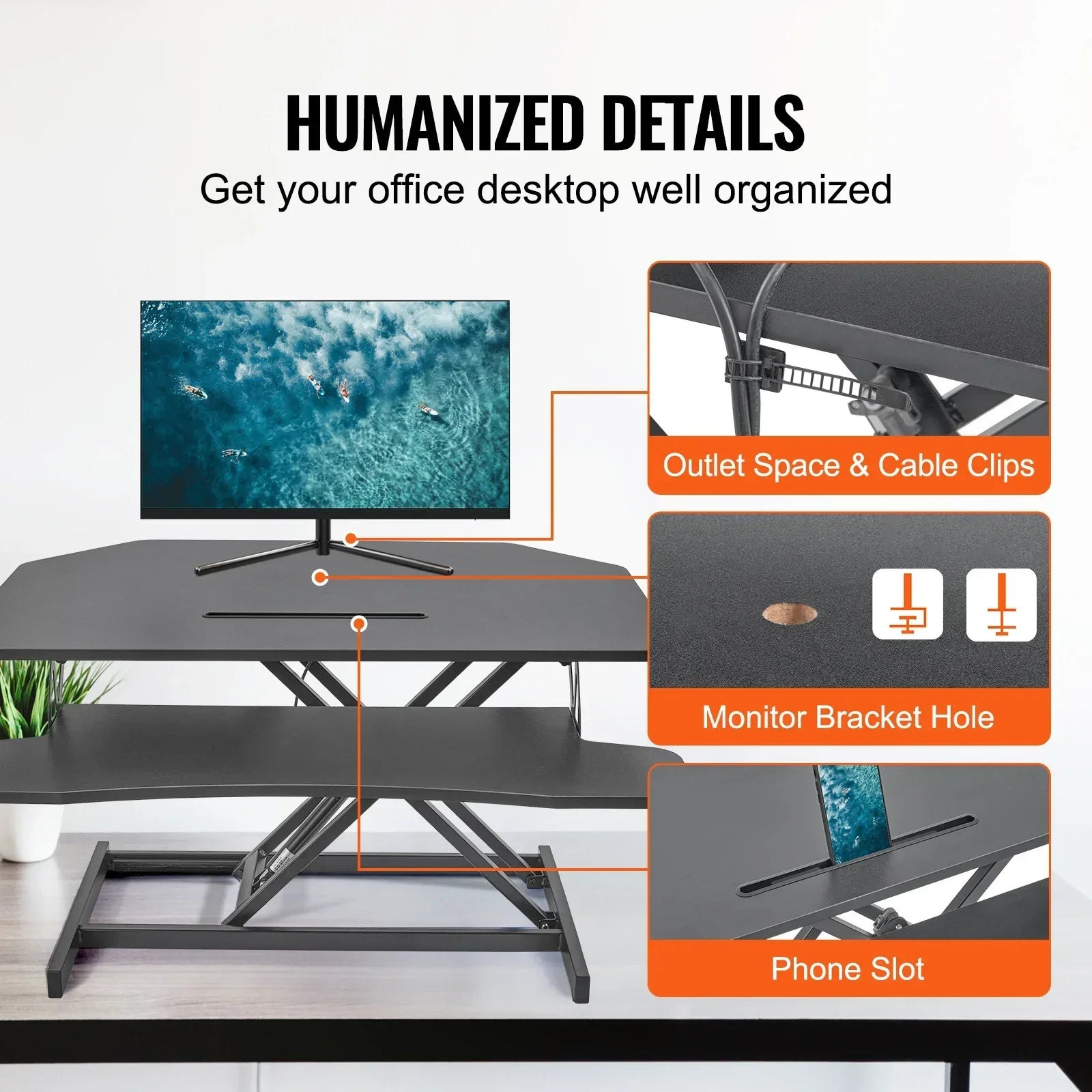 Trendy space saving table converter offering smooth lifting performance transitions.