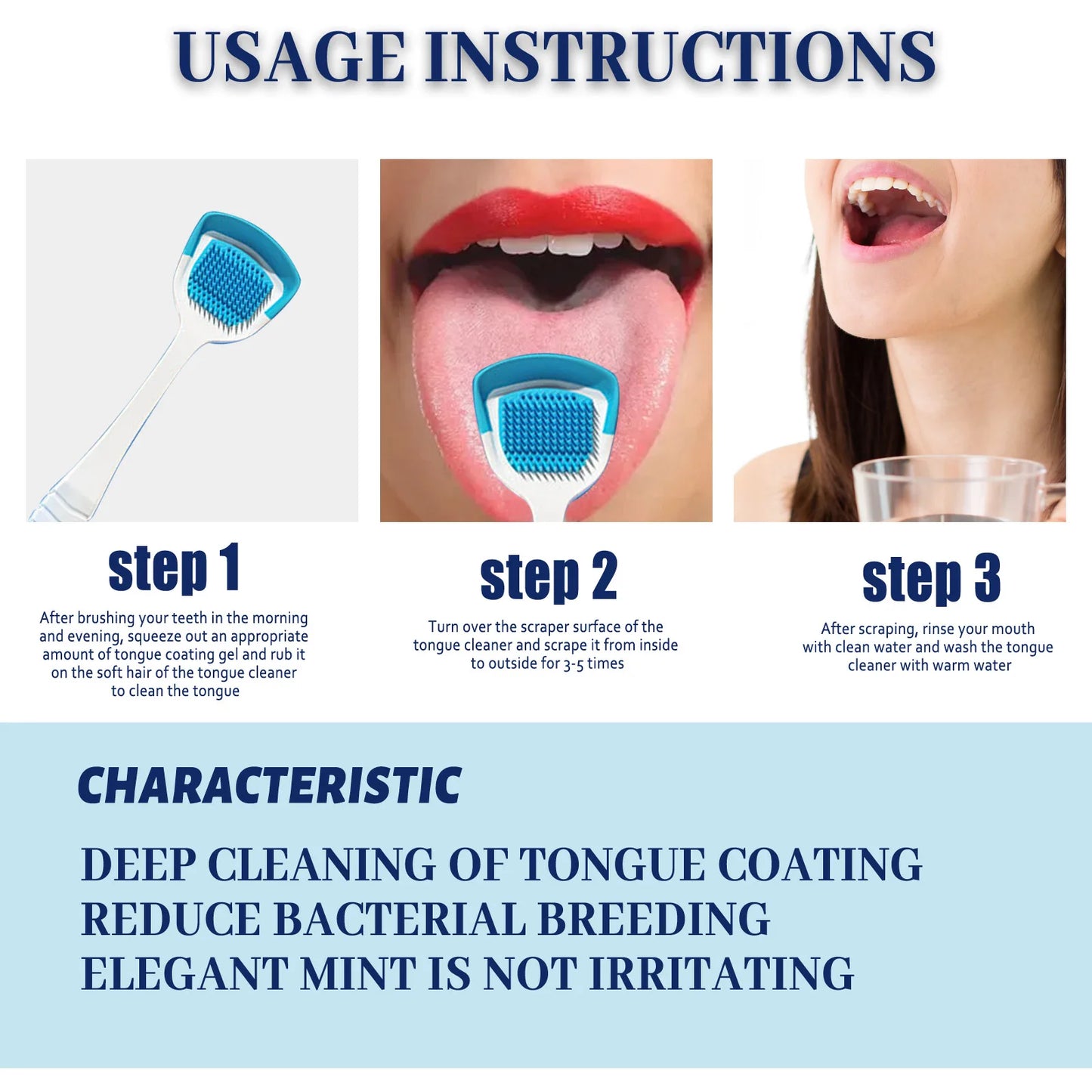 mint flavored tongue gel for bad breath