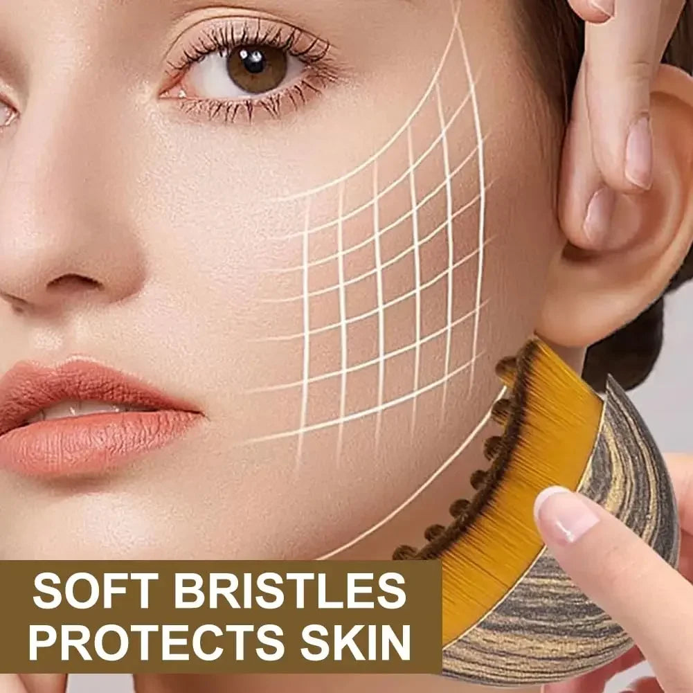 close up of ergonomic facial massager head design