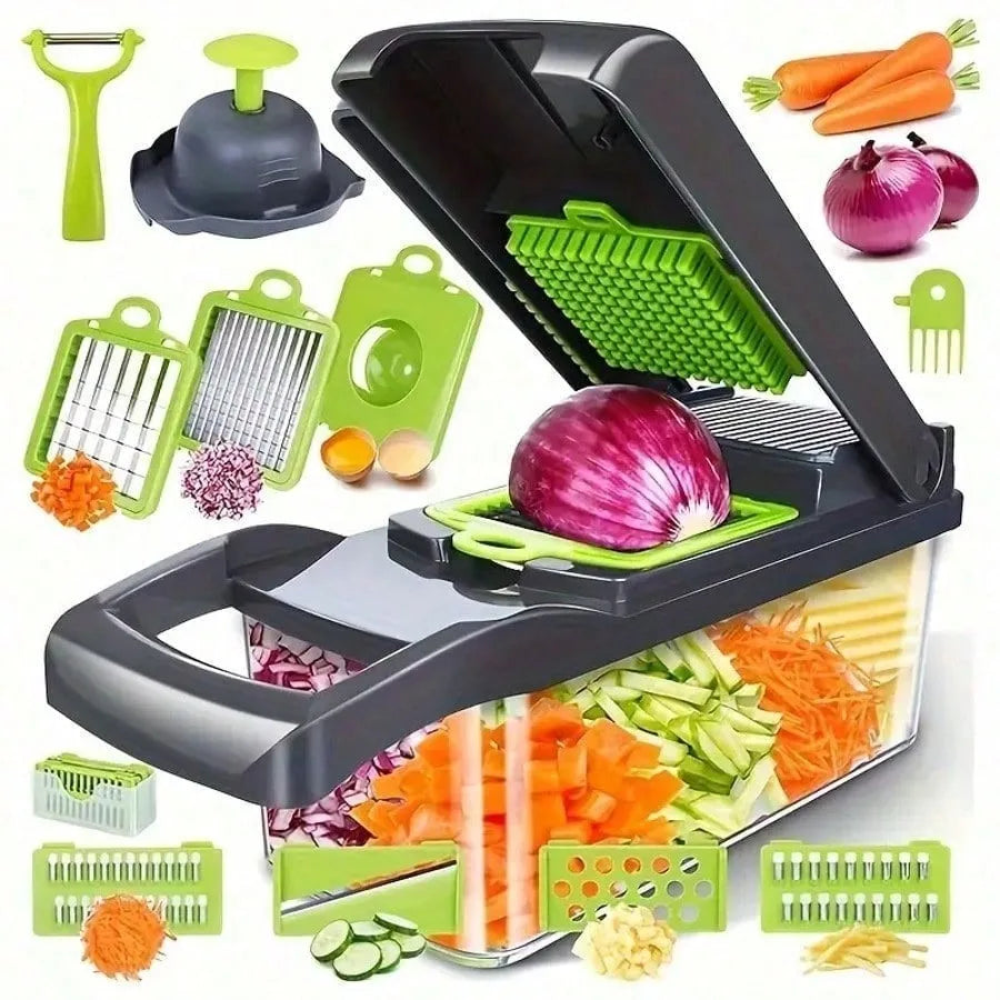 sixteen in one multi functional vegetable chopper with container