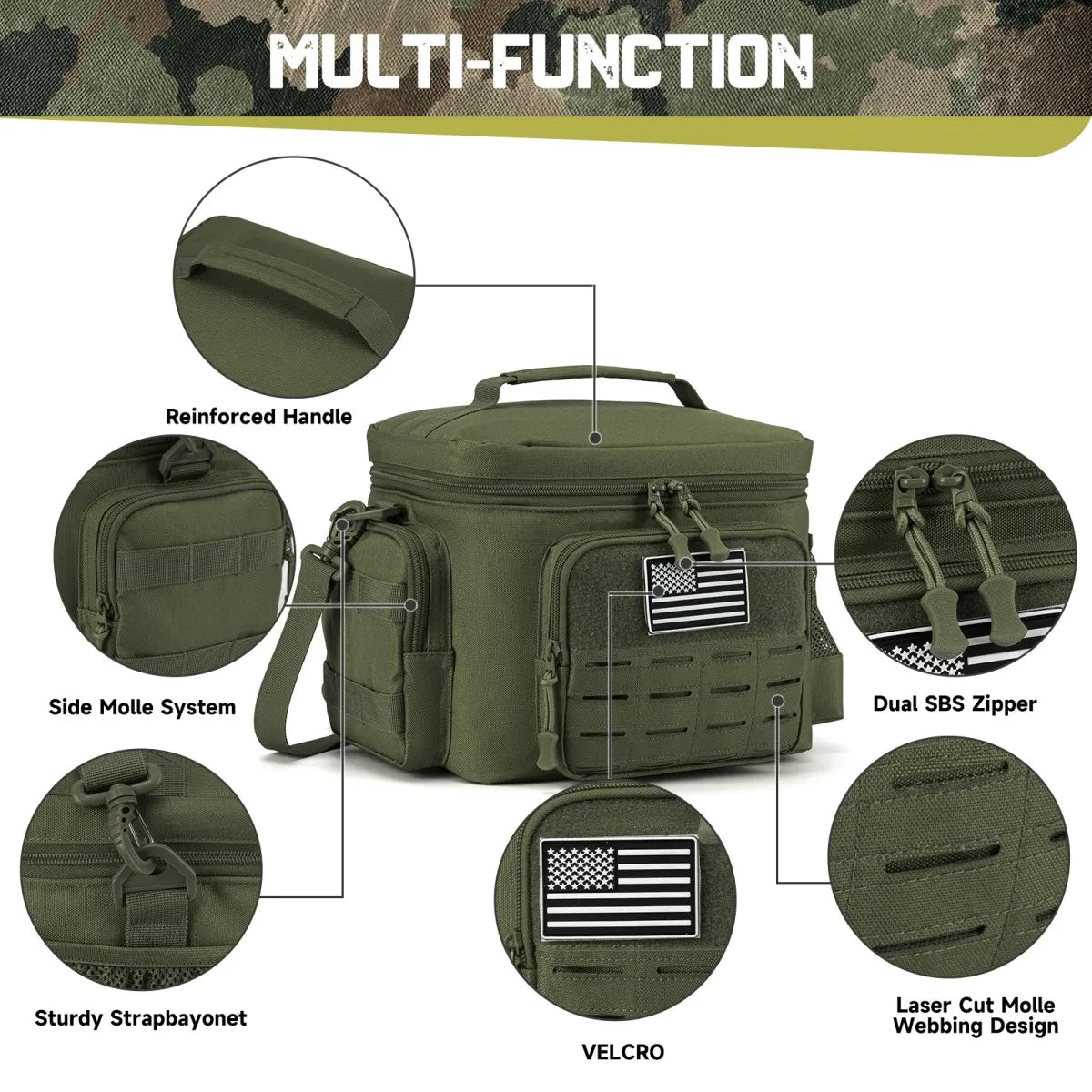 durable outdoor picnic cooler bag with shoulder strap