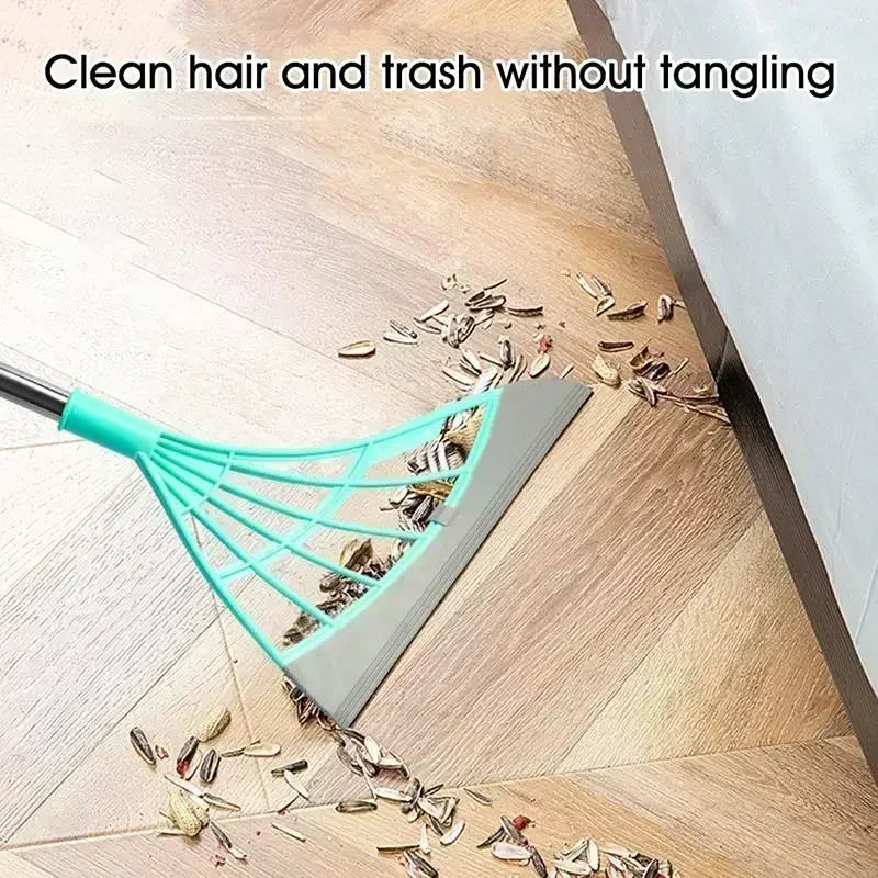 anti hair tangle silicone floor squeegee removing pet fur from tiled surfaces
