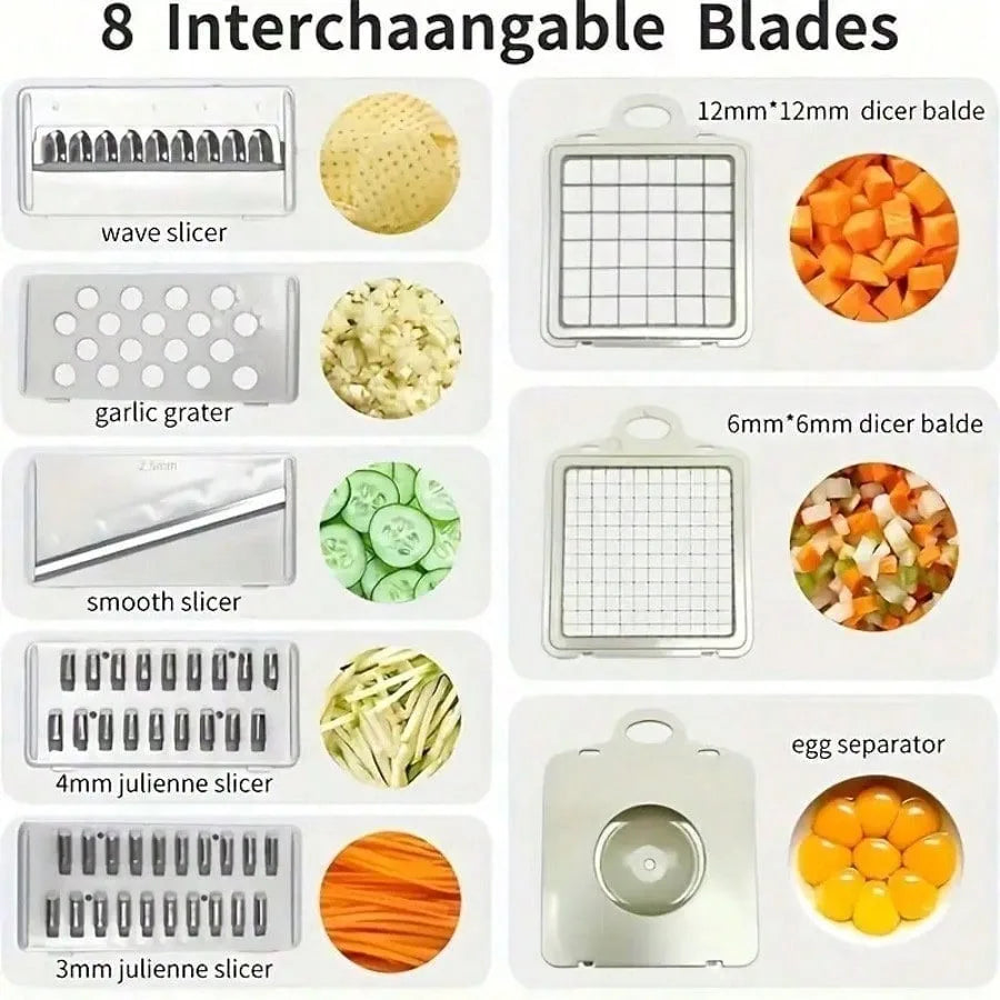 preparing salad components with premium multi function veggie dicer
