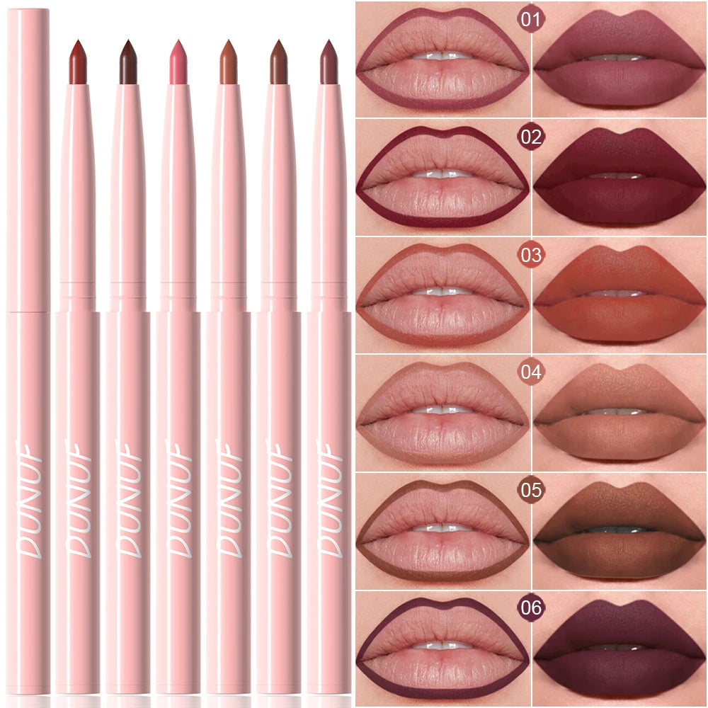 final product line display of matte lip contouring pencils