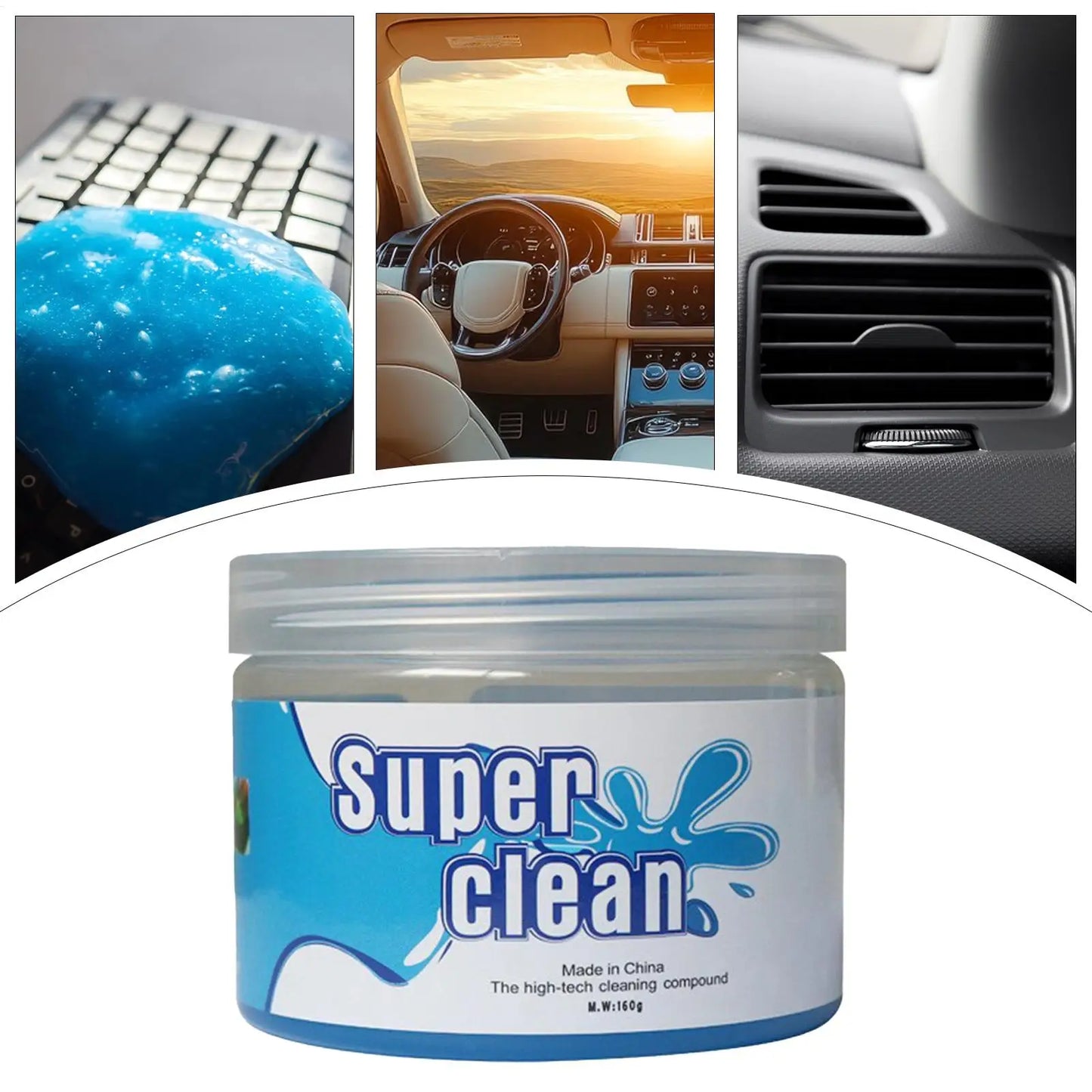 car dust cleaning gel pushed into air vent