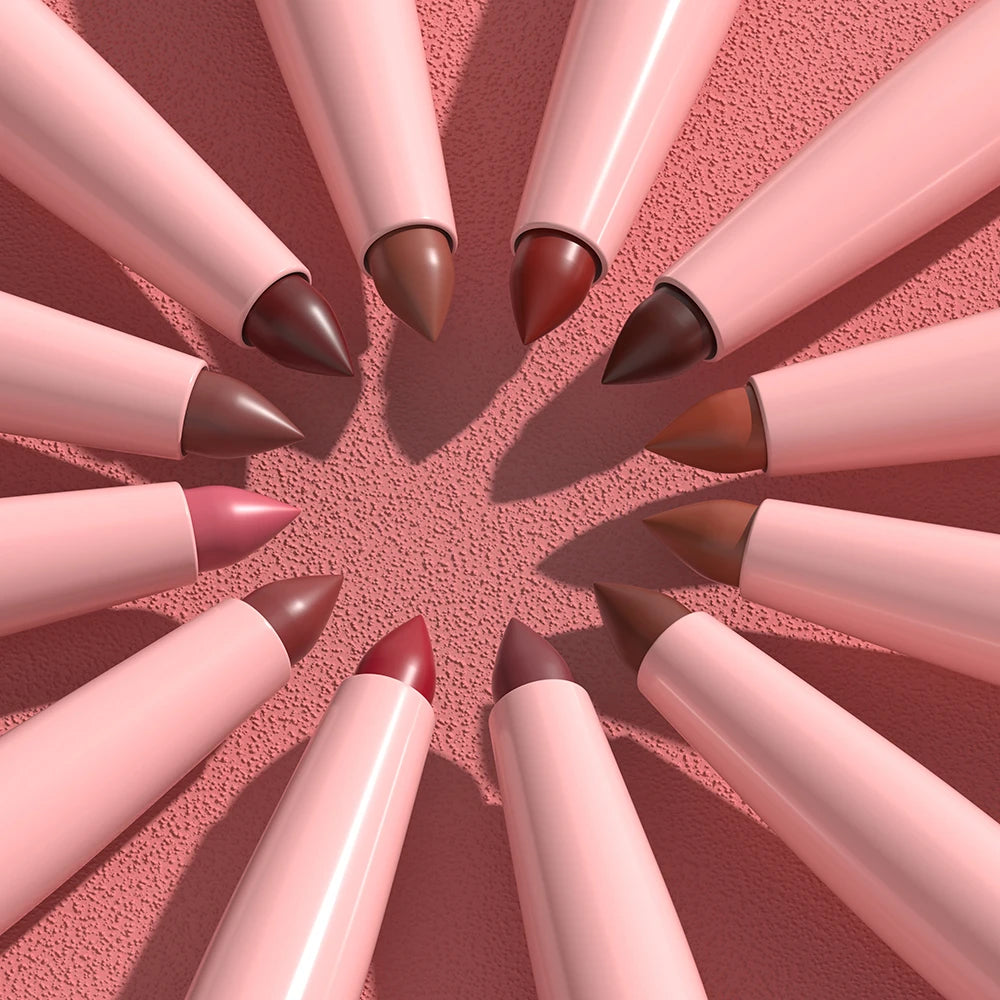 luxury wooden barrels of high pigment lip contour pencils