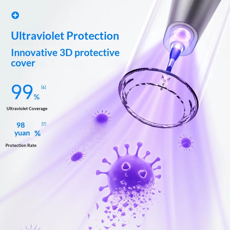 dental hygiene cleaning device showing real time smartphone app view connection