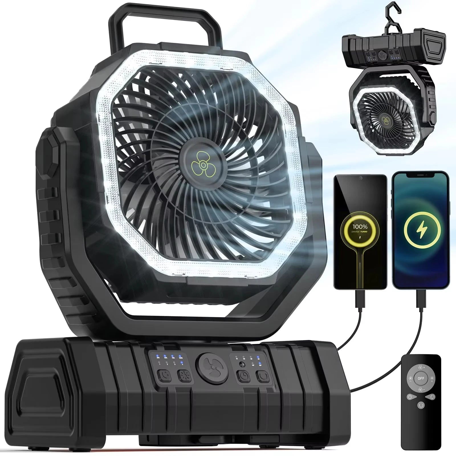 compact portable utility fan for camping and picnics