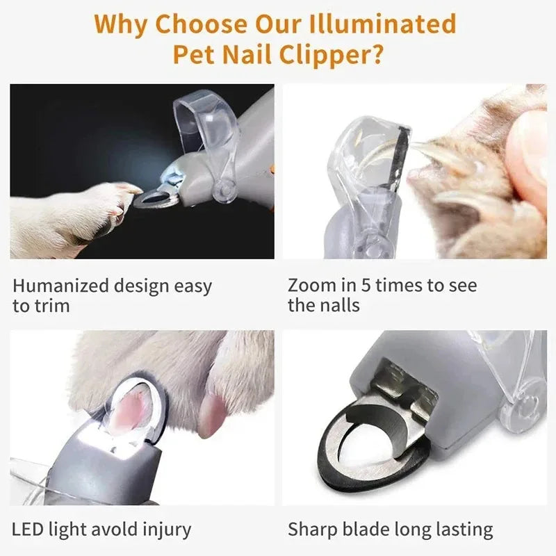 cat nail trimming scissors with clear visibility lamp