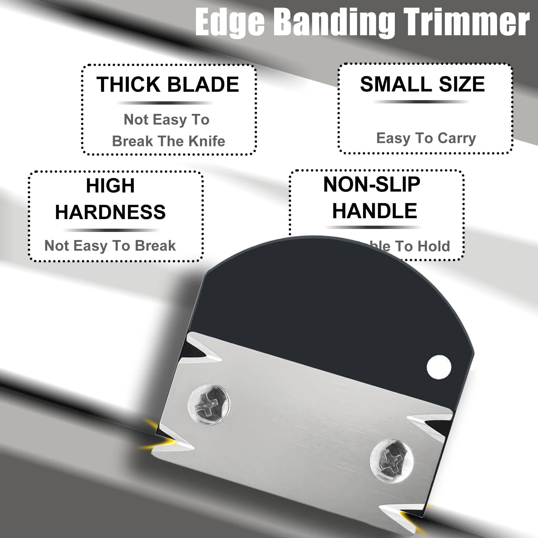 adjustable tungsten steel blade assembly inside an aluminum chamfer plane base