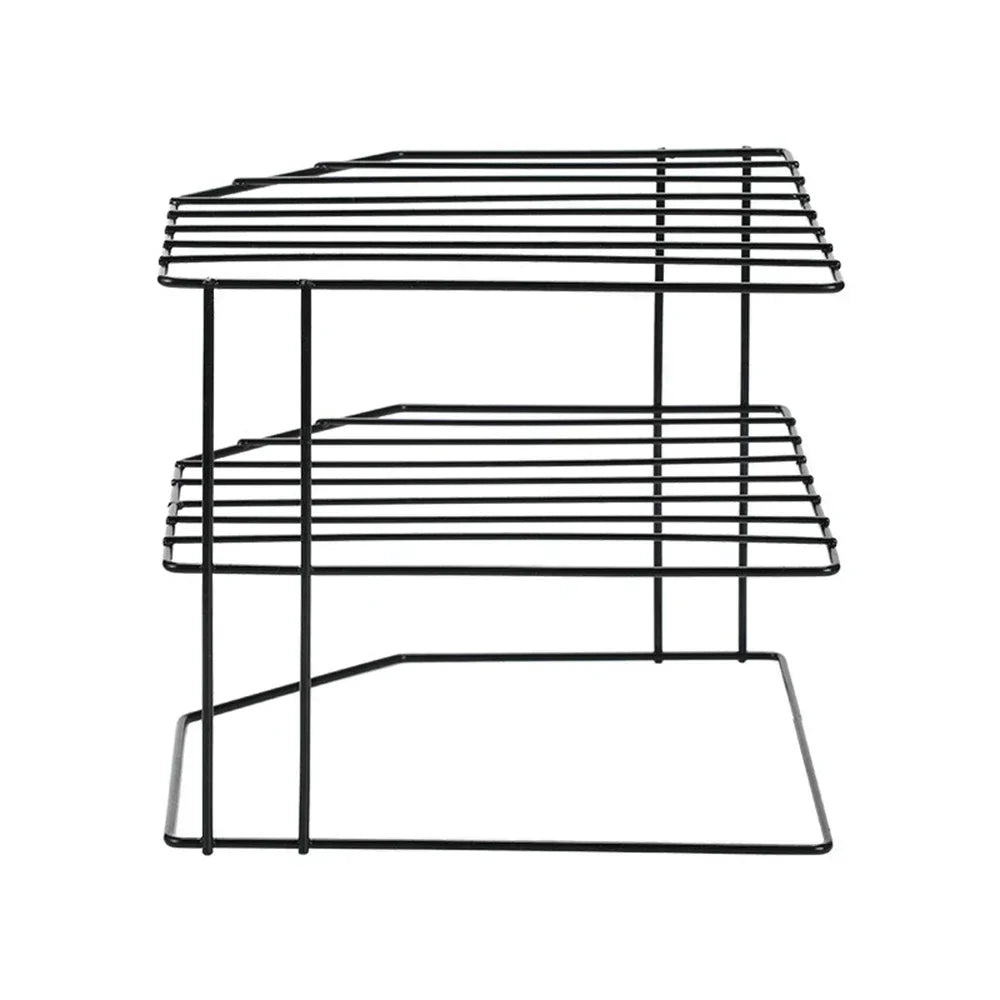 space saving corner storage shelf organization system holding bathroom cosmetics