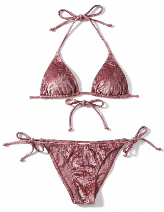 premium water safe velvet triangle top flat lay studio presentation