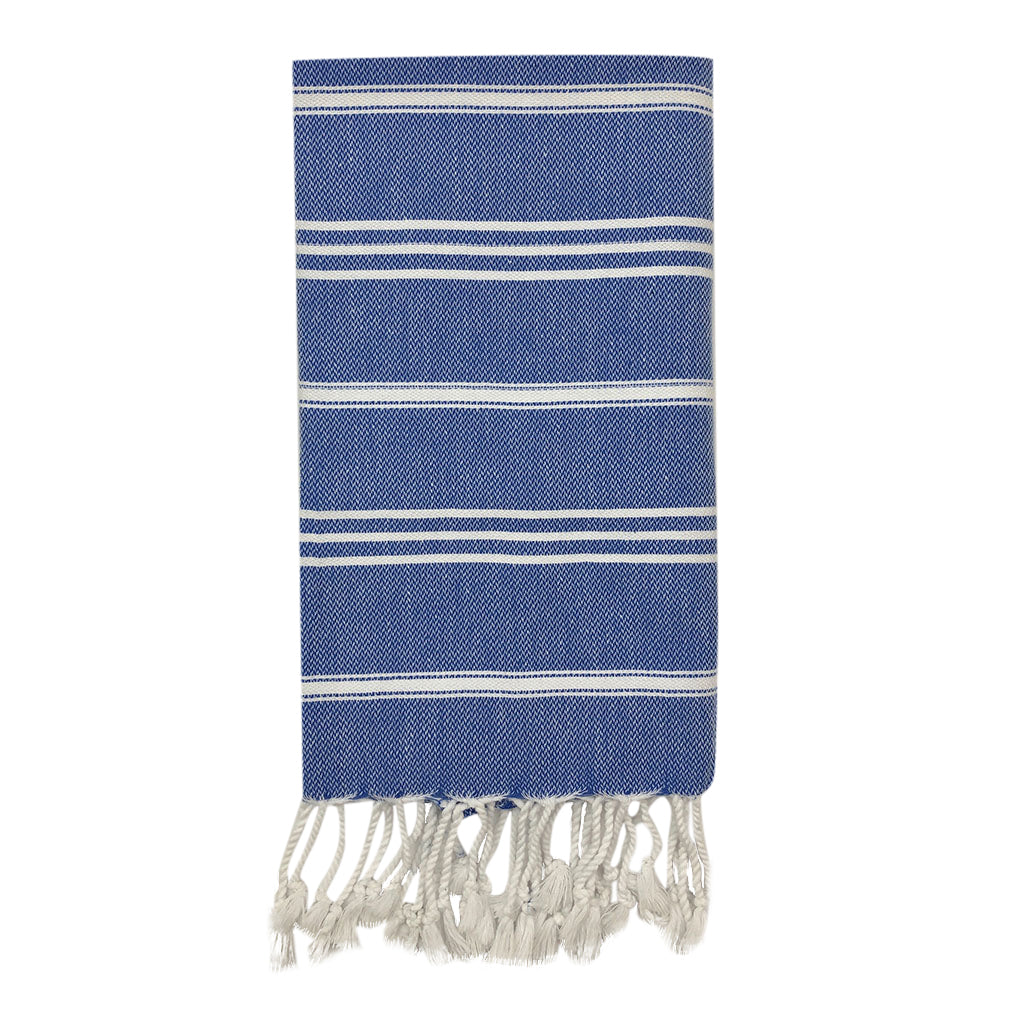 premium decorative fringed cotton hand towel for kitchen and bathroom navy