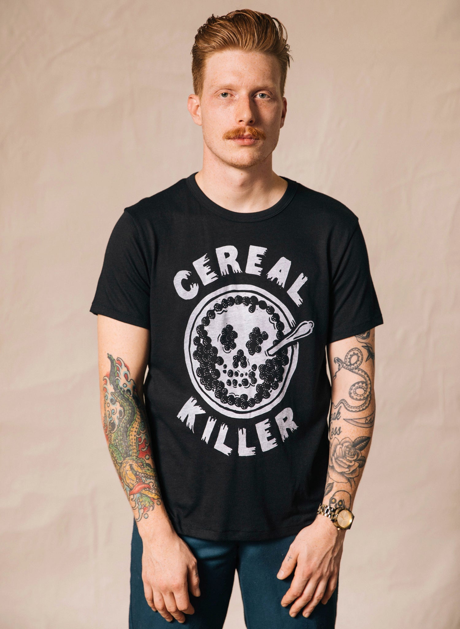 comfortable unisex crew neck graphic slogan tee shirt in soft black