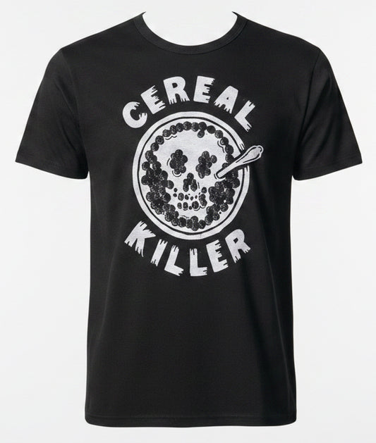 comfortable unisex crew neck graphic slogan tee shirt in soft black
