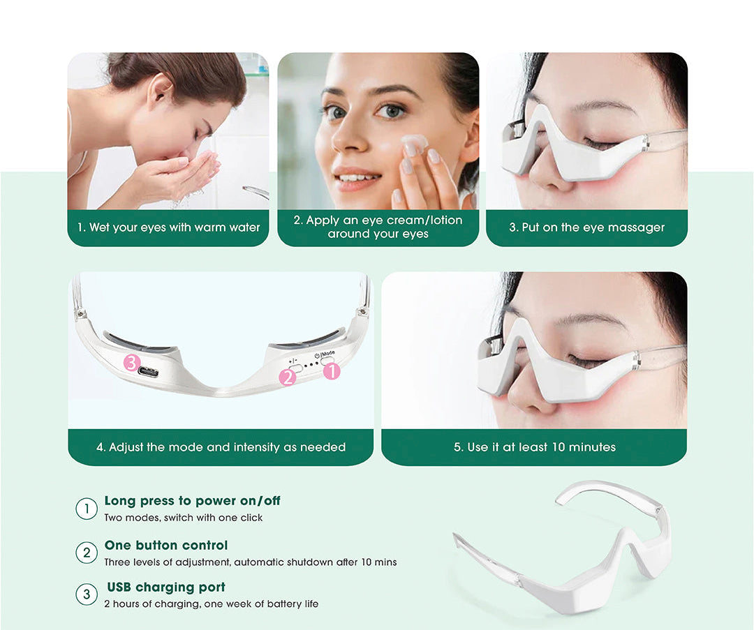 anti-aging eye massager wand showing therapeutic micro-current vibration head