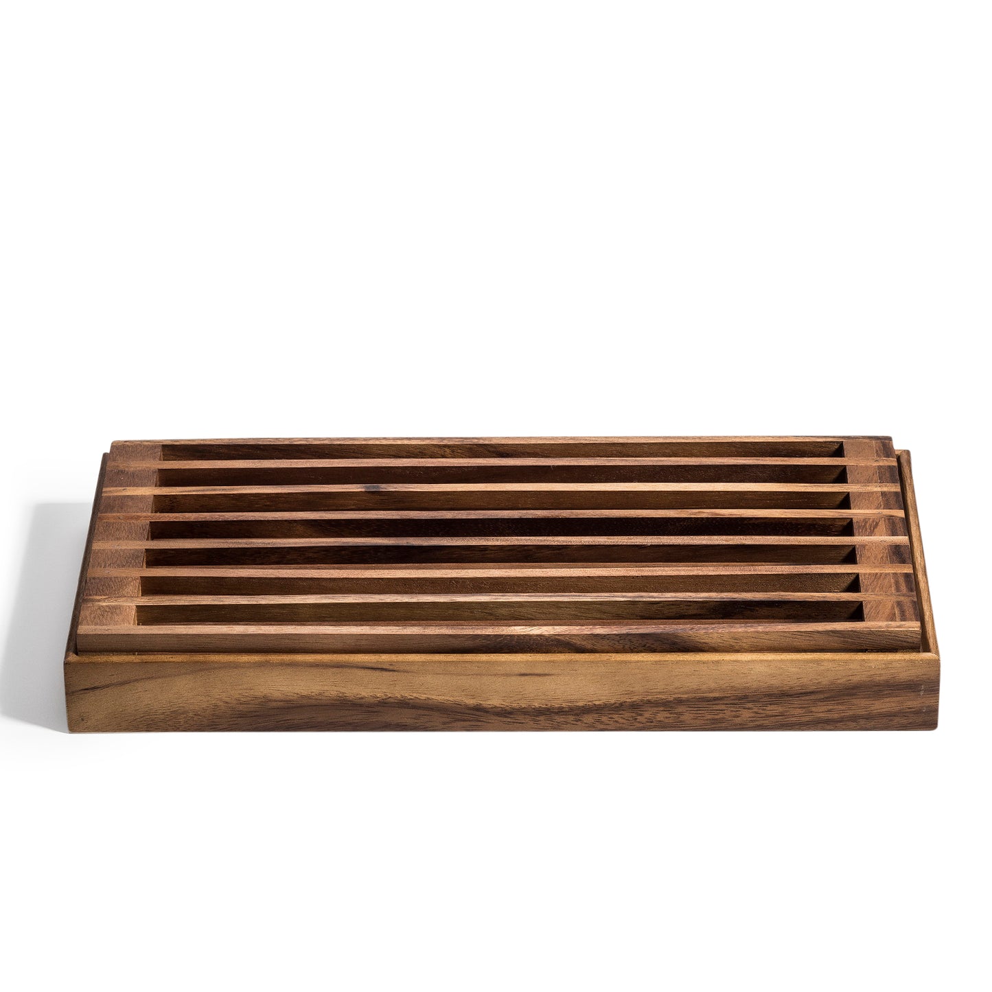kronberg wooden bread cutting board with built in crumb catcher