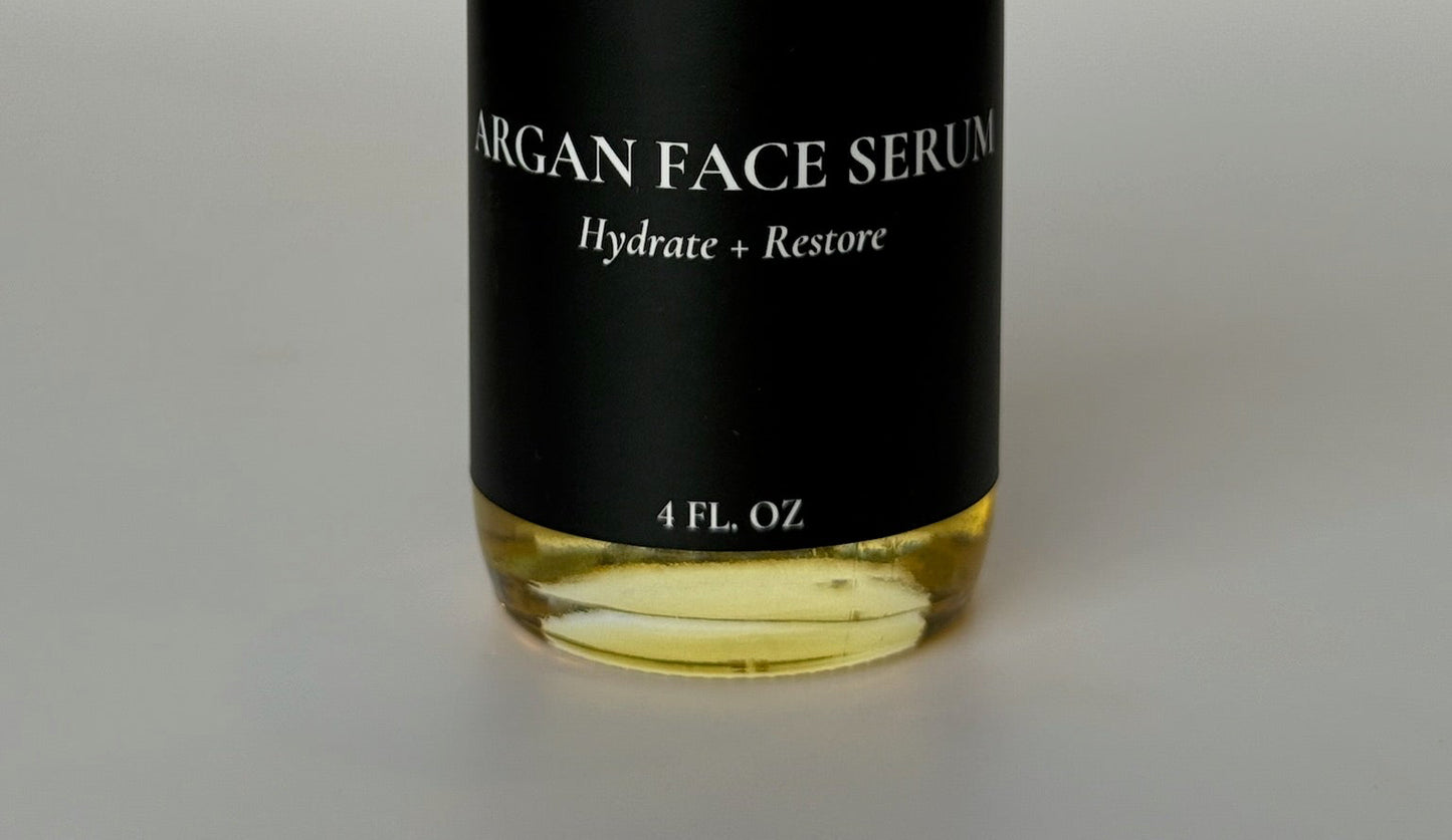 rejuvenating natural argan face serum glass dropper bottle for skincare 4oz