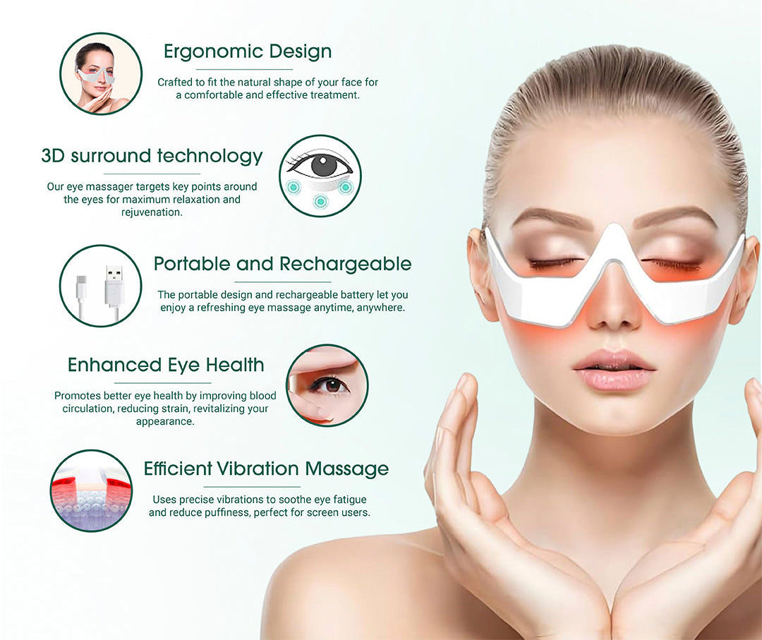 red light therapy facial massager kit with USB charging cable