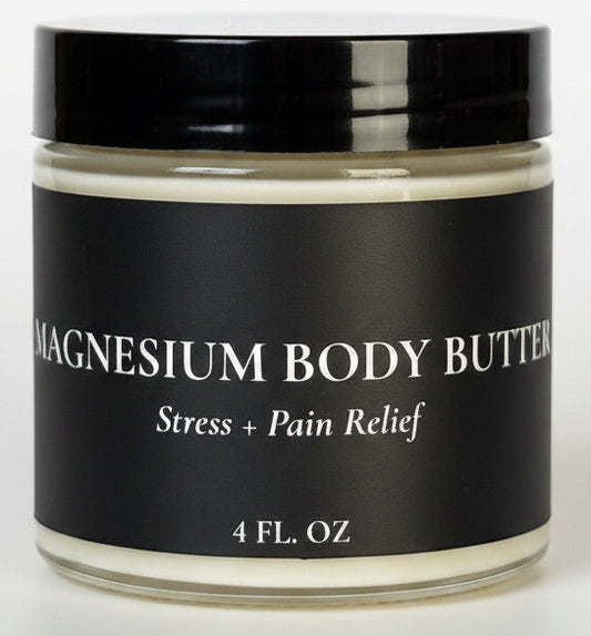 natural luxury topical magnesium wellness body butter cream packaging view